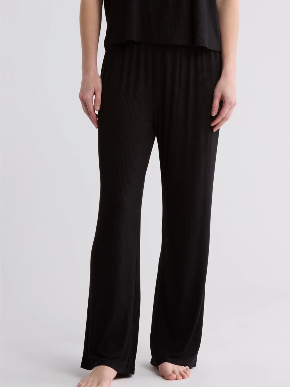 Honeydew Revival Rib Black Wide-Leg Lounge Pants Size XS